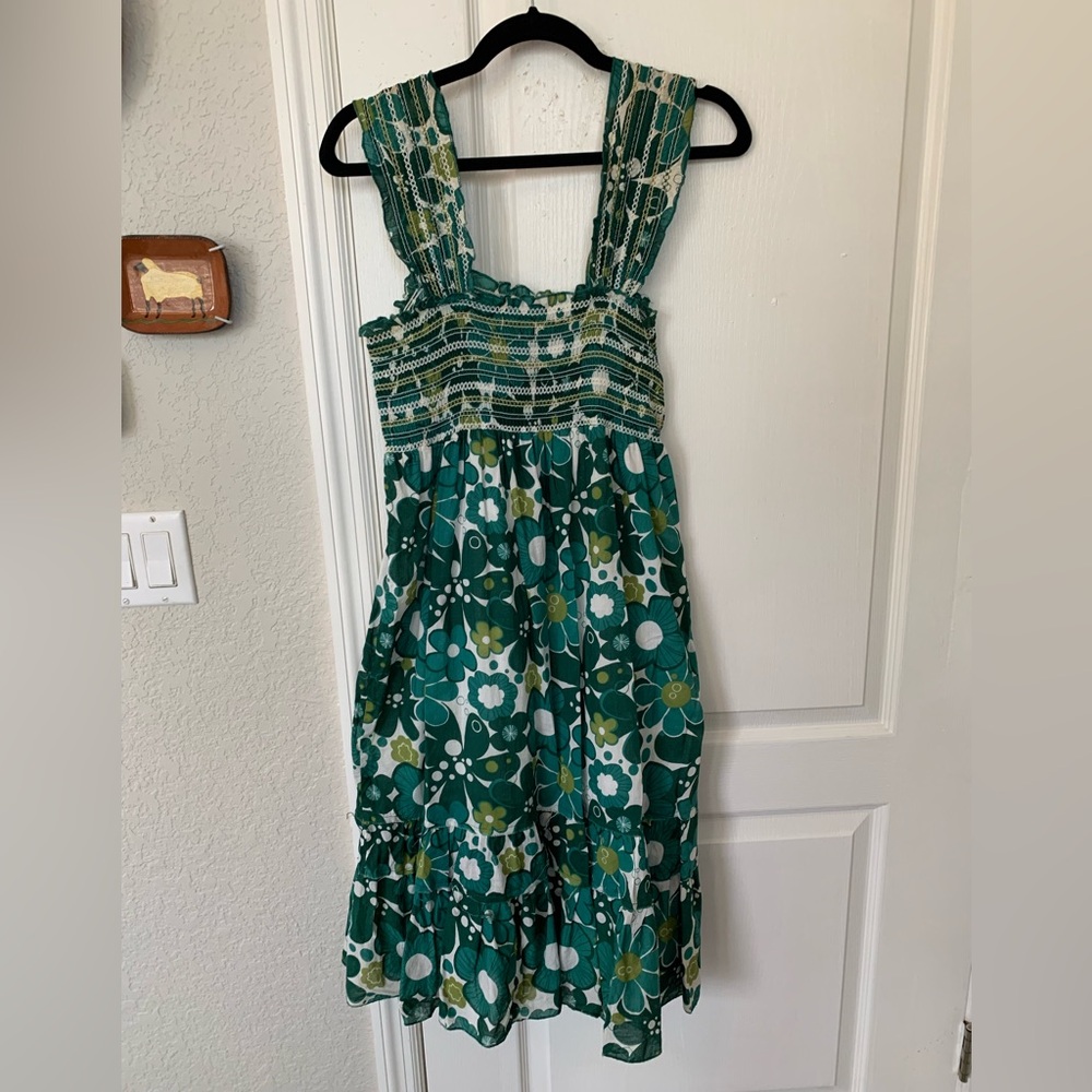 Magazine Green Floral Sundress, Size M
